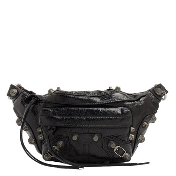 Black Arena Lambskin Small Le Cagole Belt Bag