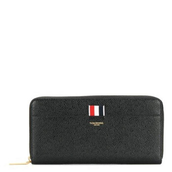 Black Leather Grosgrain Continental Wallet