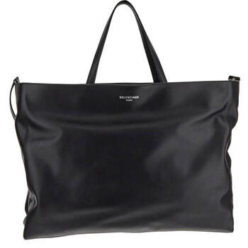 Black Leather XL Passenger Carry All Tote Bag