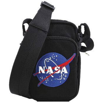 Black Nasa Canvas Phone Holder Crossbody Bag