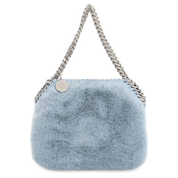 Blue Mini Fur Falabella Tote Bag