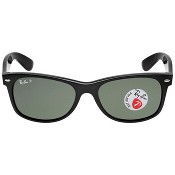 Open Box  Ray Ban New Wayfarer Classic Polarized Green Sunglasses RB2132 90158