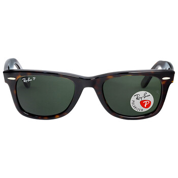 Open Box  Ray Ban Original Wayfarer Classic Polarized Green Classic G15 Sunglasses RB2140 90258