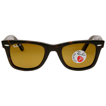Open Box  Ray Ban Original Wayfarer Classics Polarized Brown Classic B15 Sunglasses RB2140 90257