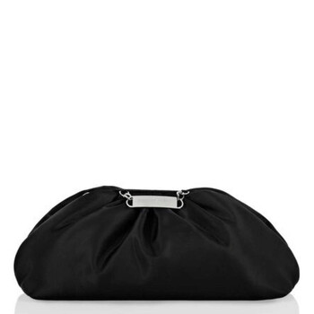 Satin Pillow Clutch Bag In Black