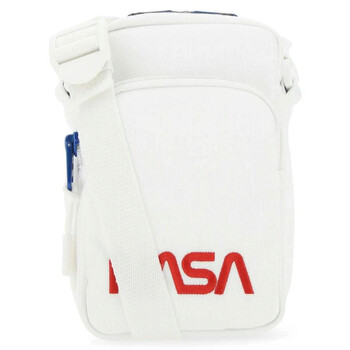 White Nasa Canvas Phone Holder Crossbody Bag