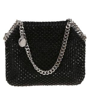 Black Crystal Mesh Mini Falabella Tote