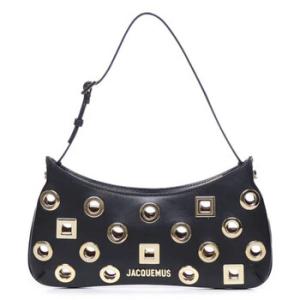 Black Leather Le Bisou Rond Carre Shoulder Bag