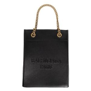 Black Logo Embossed Tote Bag