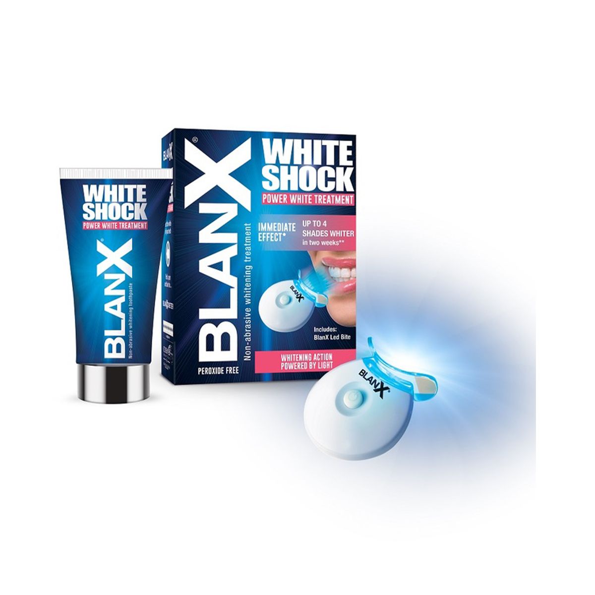 Blanx - ბლენქსი კბილის პასტა ლედ ნათებით white shock 5427