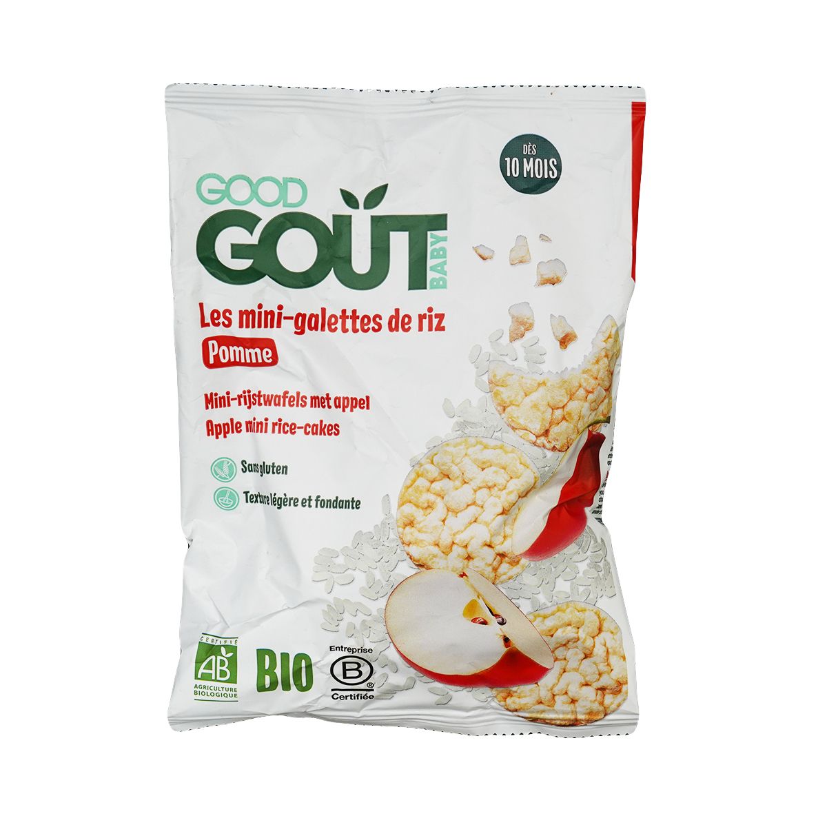 Good gout - გუდ გოუტი ბრინჯის მინი ორცხობილა ვაშლით 40 გრ. 7340