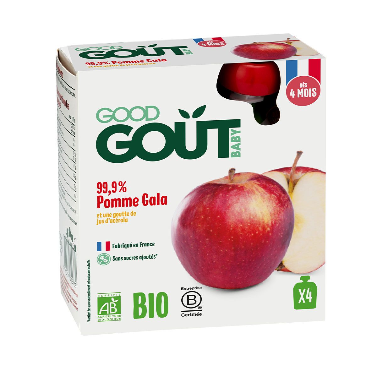 Good gout - გუდ გოუტი პაუჩი ვაშლი 85 გრ. 4 ცალი 2739