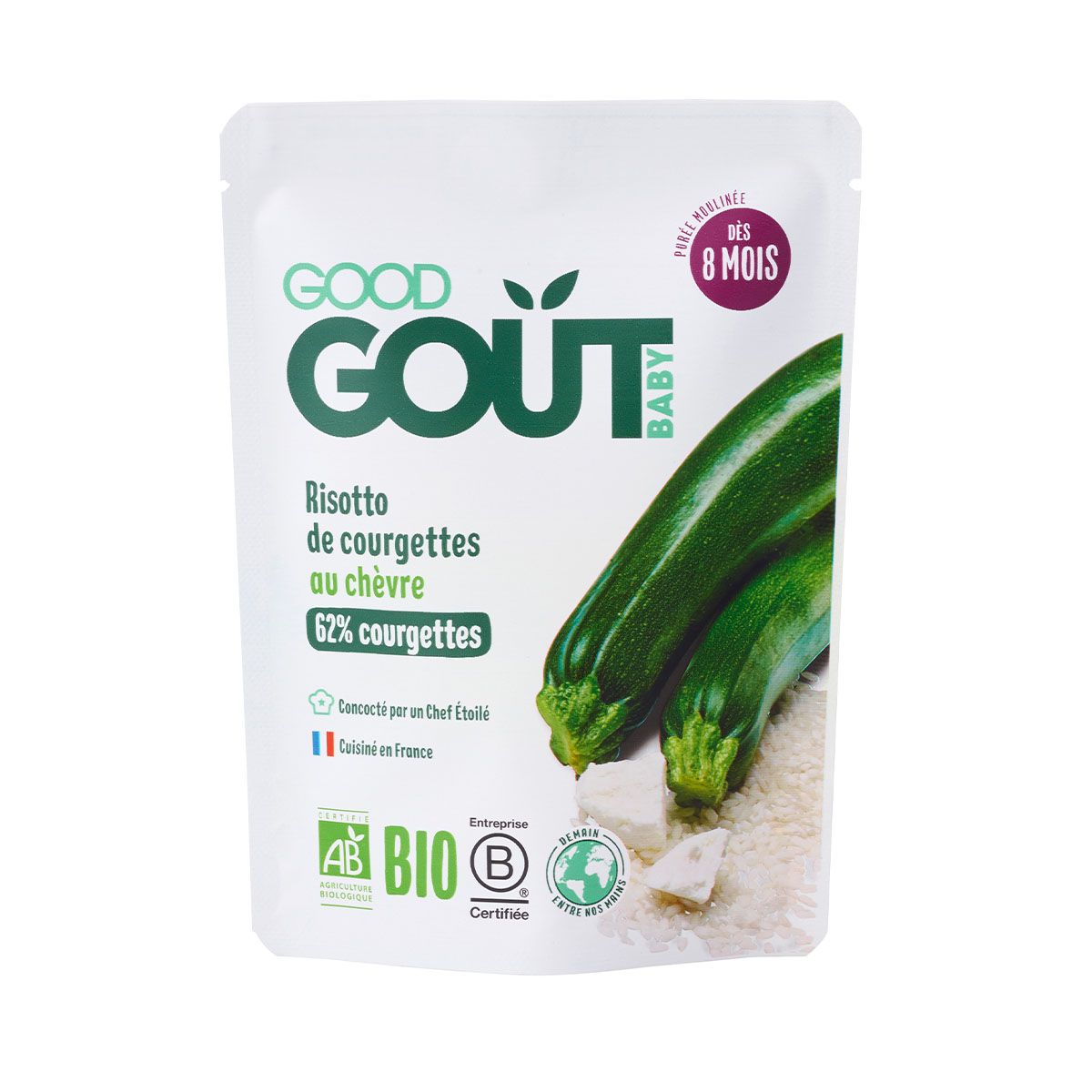 Good gout - გუდ გოუტი პიურე ცუკინი და  თხის ყველის რიზოტო 190 გრ. 7081