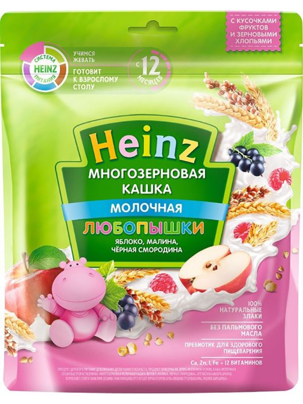 Heinz - ჰეინცი ლუბაპიშკა ფაფა ვაშლი, ჟოლო და შავი ქლიავი 200გ 1787