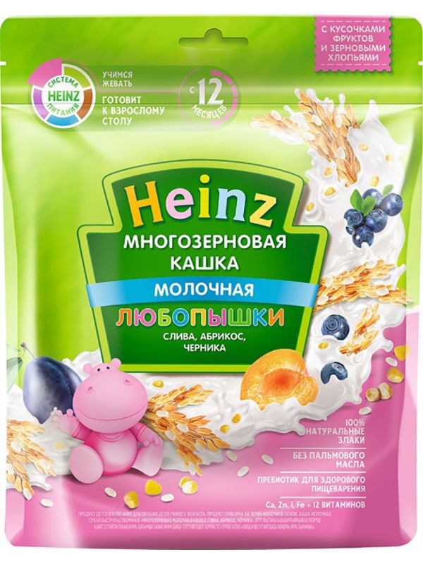 Heinz - ჰეინცი ლუბაპიშკა ფაფა ქლიავი, ატამი და შავი კენკრა 200გ