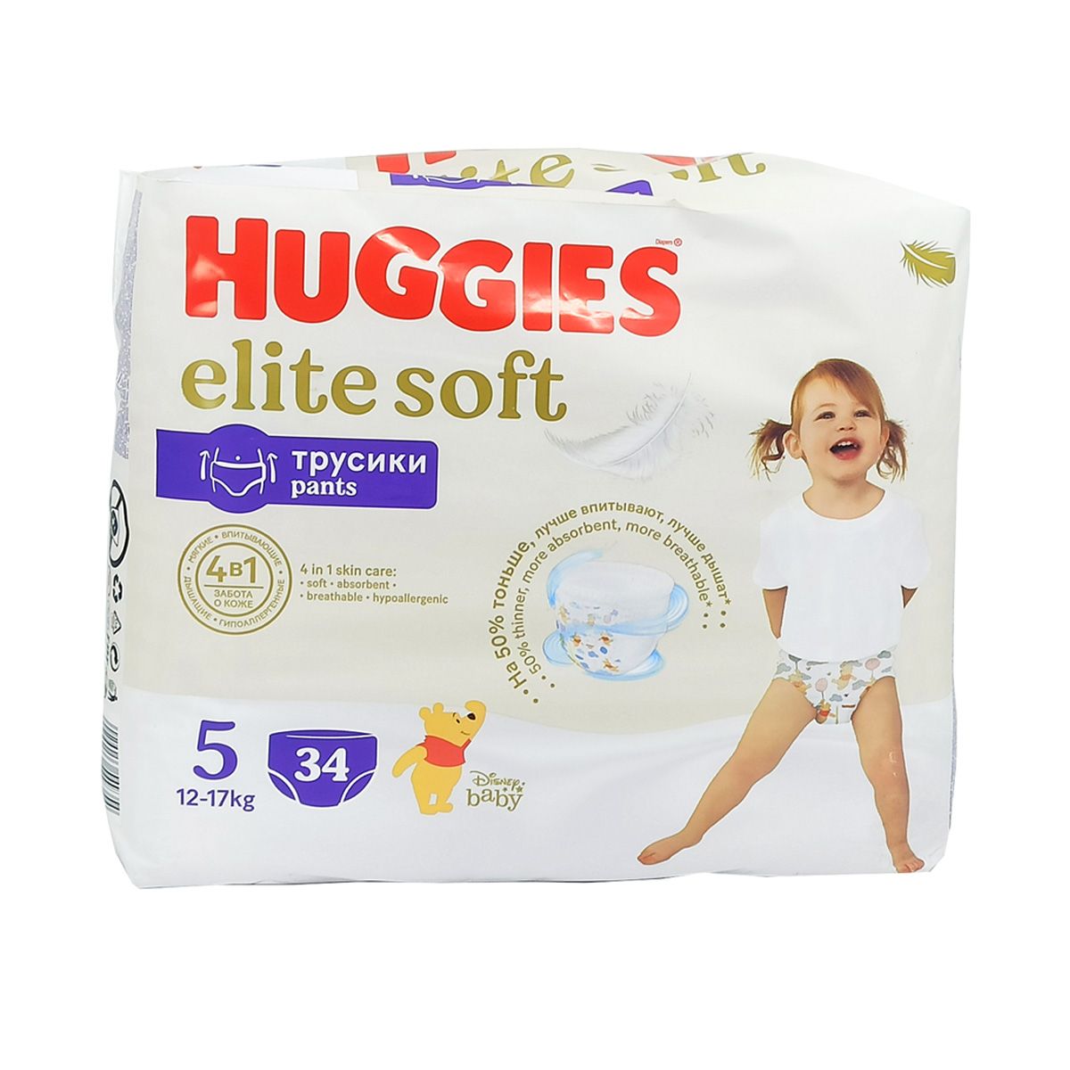 Huggies - ჰაგისი ელიტ სოფტი ტრუსი 12-17 კგ 34 ცალი 9354