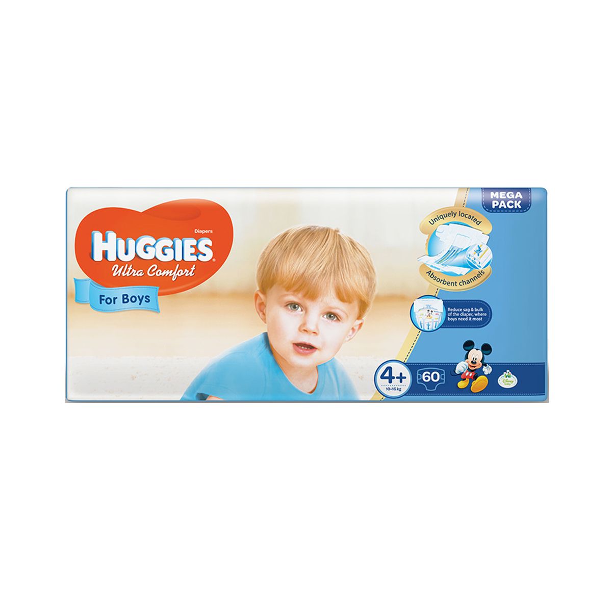 Huggies - ჰაგისი ულტრა კომფორტი ბიჭის 10-16 კგ 60 ცალი 3789