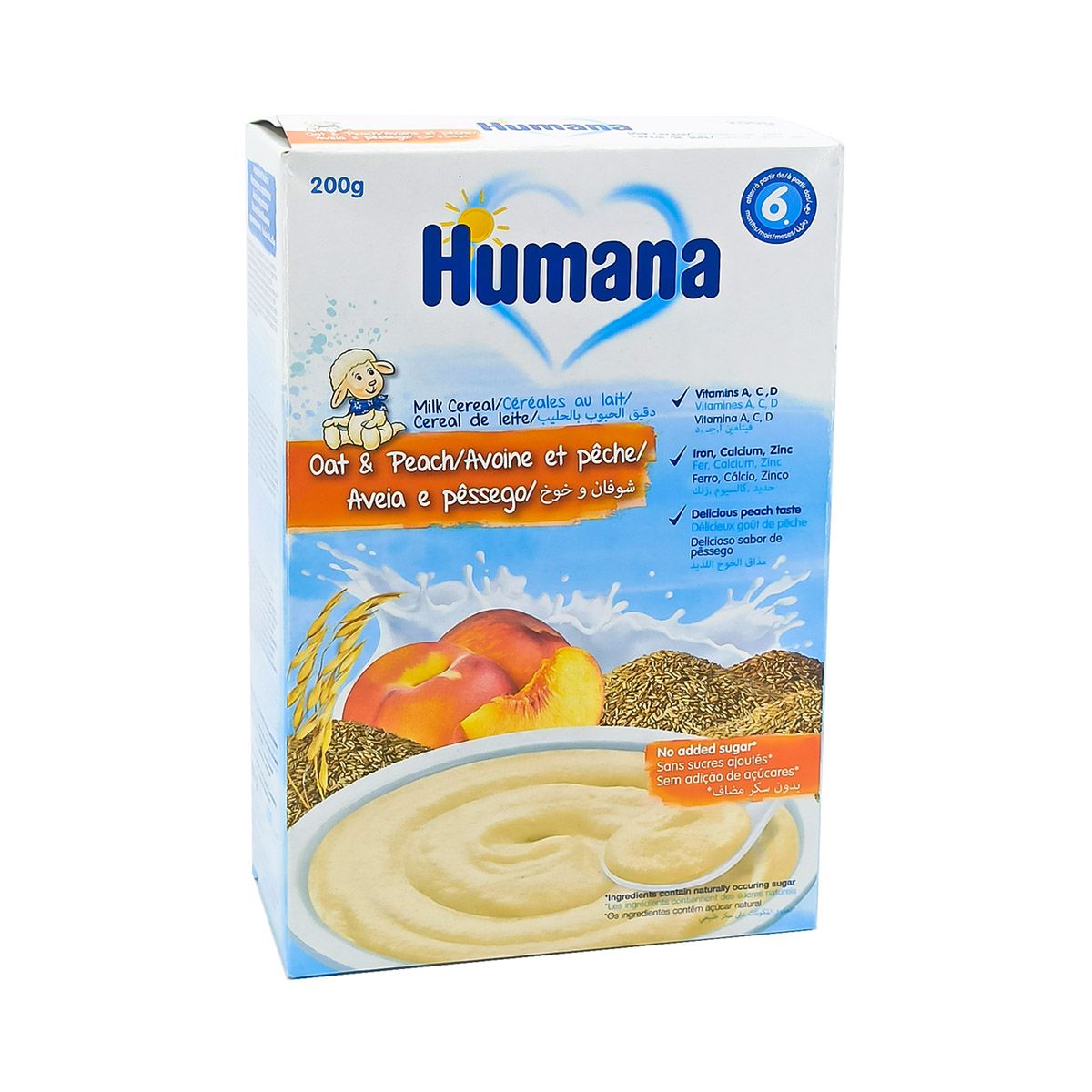 Humana - ჰუმანა რძიანი ფაფა შვრია და ატამი 003034