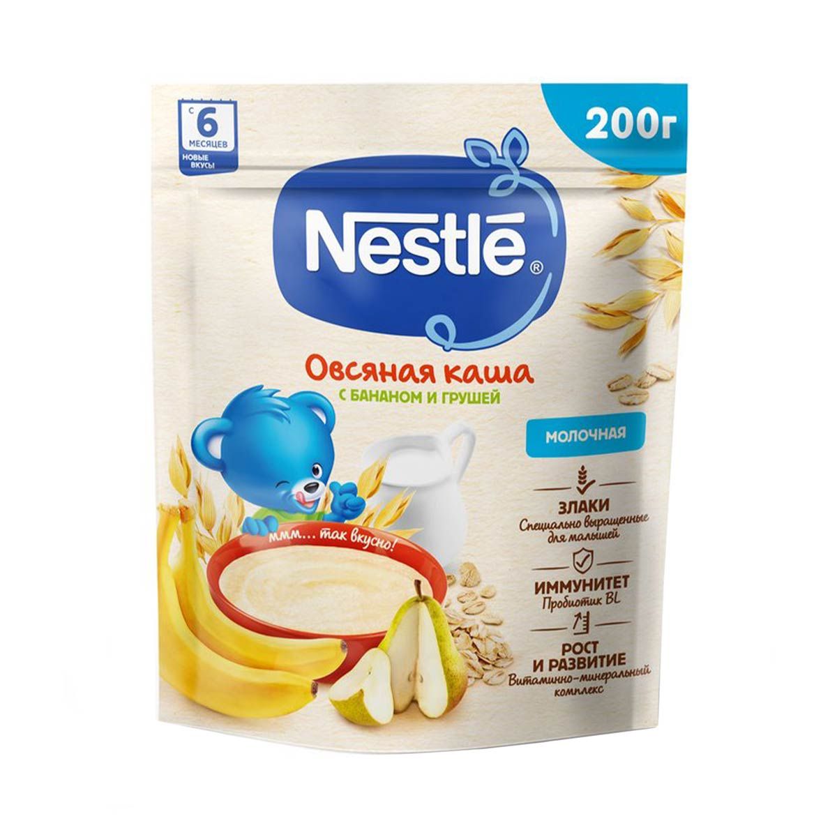 Nestle - ნესტლე რძიანი ფაფა შვრია, მსხალი და ბანანი 3410