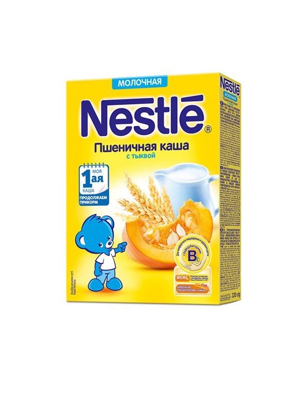 Nestle - ნესტლე რძიანი ფაფა ხორბალი გოგრით 220გ 0492