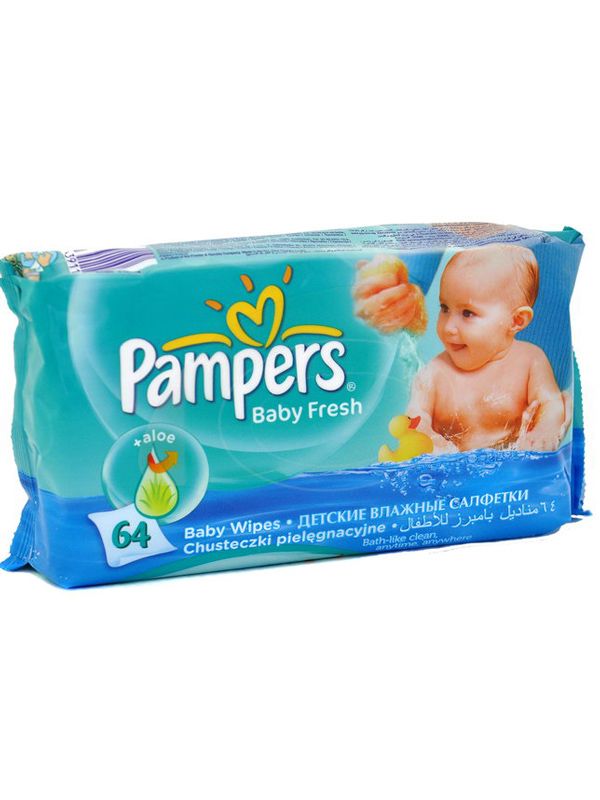 Pampers - პამპერსი ბავშვის სველი ხელსახოცი- სიგრილე 64 ცალი 9110