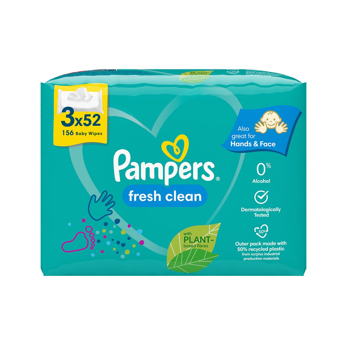 Pampers - პამპერსი სველი ხელსახოცი 52 ცალი 3 შეკვრა 7864