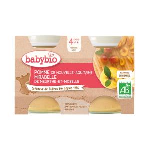 BabyBio - ბეიბი ბიო კონფიტური მირაბელ ქლიავი და ვაშლი 2 ცალი 0927