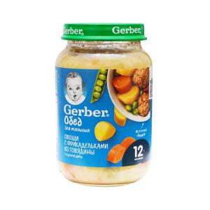 Gerber - გერბერი პიურე ხორცი და ბოსტნეული 0439