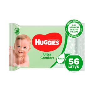 Huggies - ჰაგისი სველი ხელსახოცი ალოე 56 ცალი  4295