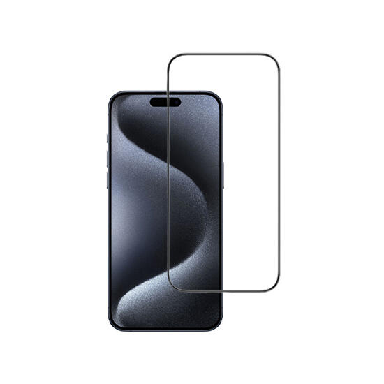 Green 9H Steve Glass Strong Full Screen Protector iPhone 15 Pro Clear