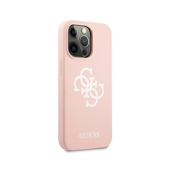 Guess Liquid Silicone Case Big 4G With Logo Print iPhone 13 Pro GUHCP13LLS4GWPI Pink