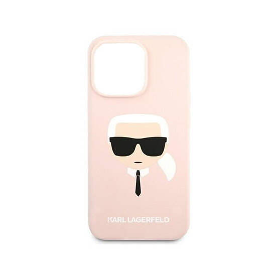 Karl Lagerfeld Liquid Silicone Case With Karl Head Logo iPhone 14 Plus KLHCP14MSLKHLP Pink