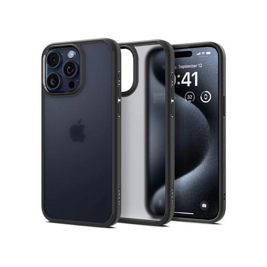 Spigen Ultra Hybrid Case For Apple iPhone 15 Pro ACS06709 Frost Black