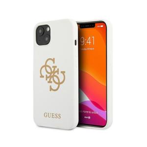Guess Liquid Silicone Case Big 4G With Logo Print iPhone 13 Mini GUHCP13SLS4GGWH White