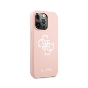 Guess Liquid Silicone Case Big 4G With Logo Print iPhone 13 Pro GUHCP13LLS4GWPI Pink