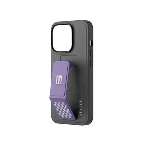 Levelo Morphix Gripstand PU Leather Case for iPhone 14 Deep Purple