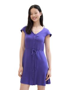 Tom Tailor - V-NECK MINI DRESS WITH BUTTONS