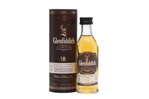 ერთალაოიანი შოტლანდიური ვისკი Glenfiddich, 18 წლიანი - 0.05L