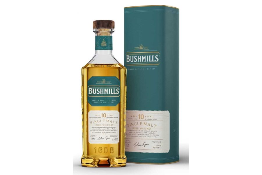 ერთალაოიანი ირლანდიური ვისკი Bushmills, 10 წლიანი - 0.7L