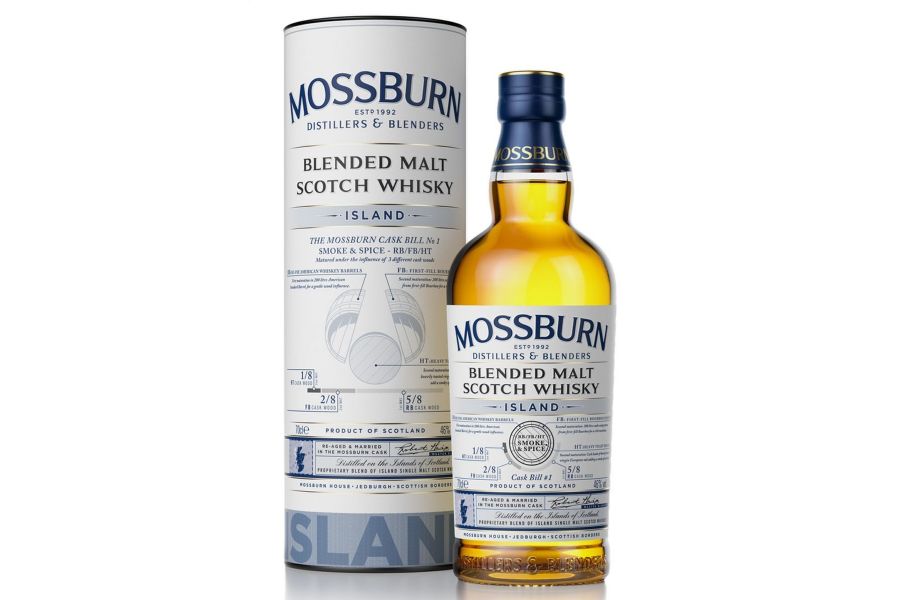 შოტლანდიური ვისკი Mossburn Cask 1 Island Blended Malt - 0.7L
