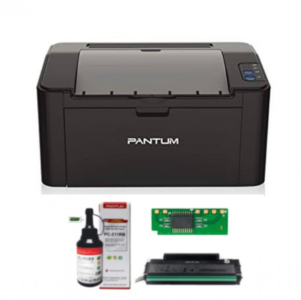 P2500NW  + PC-211EV cartridge  1600 page + PC-211RB toner + chip