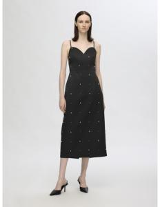 SELECTED FEMME - SLFHARPER PEARL MIDI STRAP DRESS EX