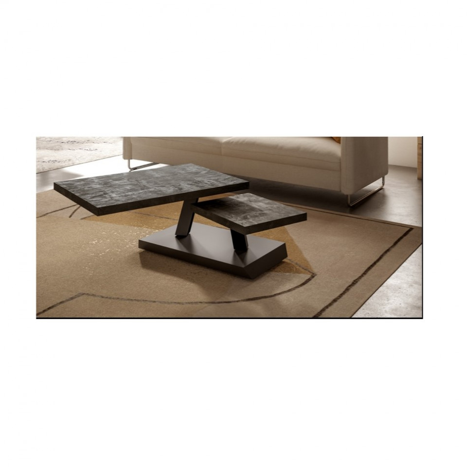 Ozzio Rumba Coffee Table Stone Eco Wood Matt Graphite