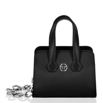 Iconic Plein Satin Handle Bag In Black