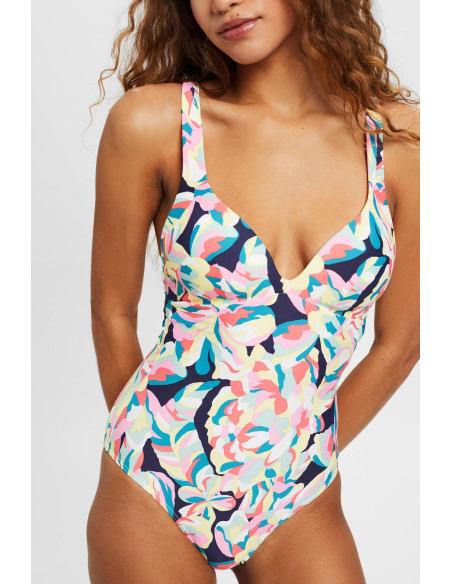 ESPRIT - Carilo beach padded swimsuit with floral print