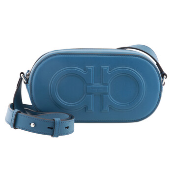 Blue Double Gancio Crossbody Bag