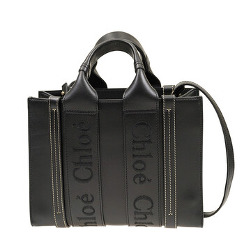 Chole Small Woody Tote Bag In Black