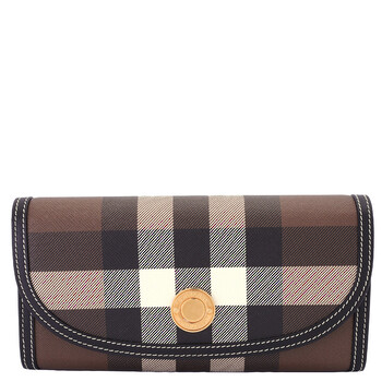 Dark Birch Brown Checked Continental Wallet