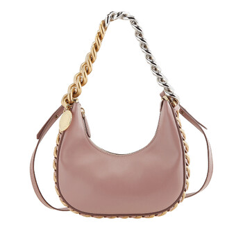 Dusty Pink Frayme Mini Zipped Shoulder Bag