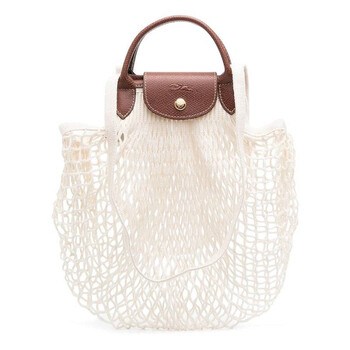 Le Pliage L Filet Mesh Shoulder Bag In Ecru